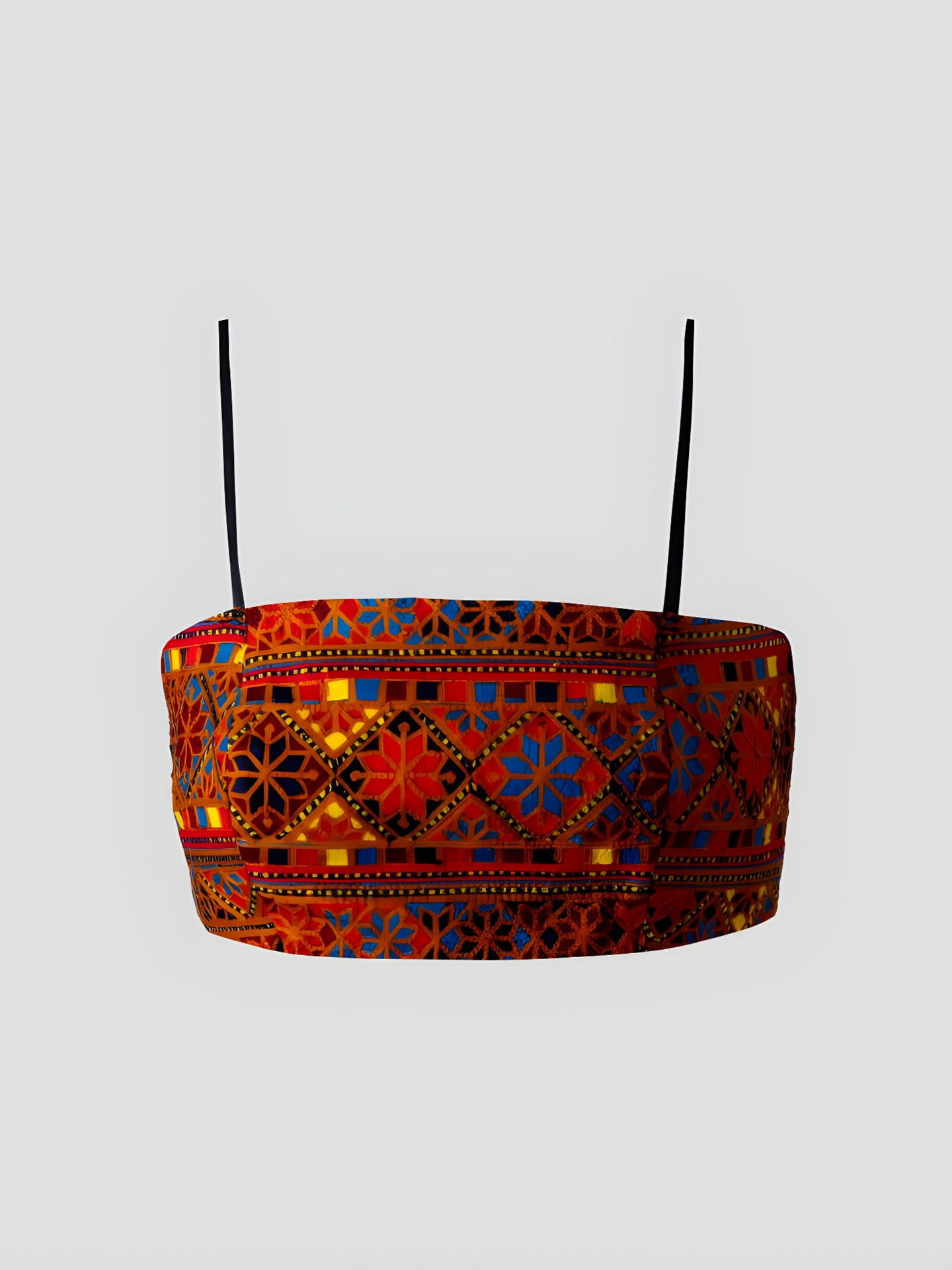  تاپ زنانه کوتاه آجری گلدوزی شده دو