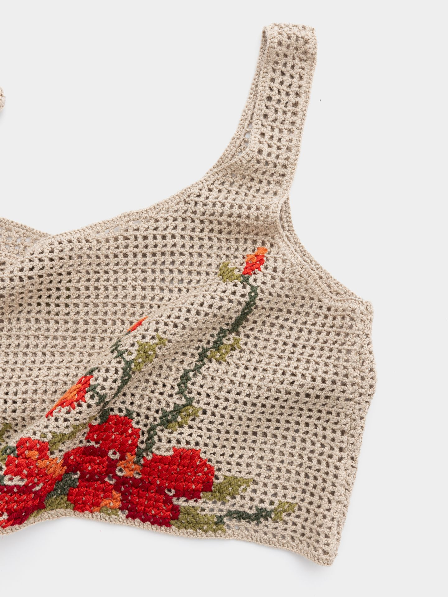 تاپ زنانه شماره‌دوزی کرم