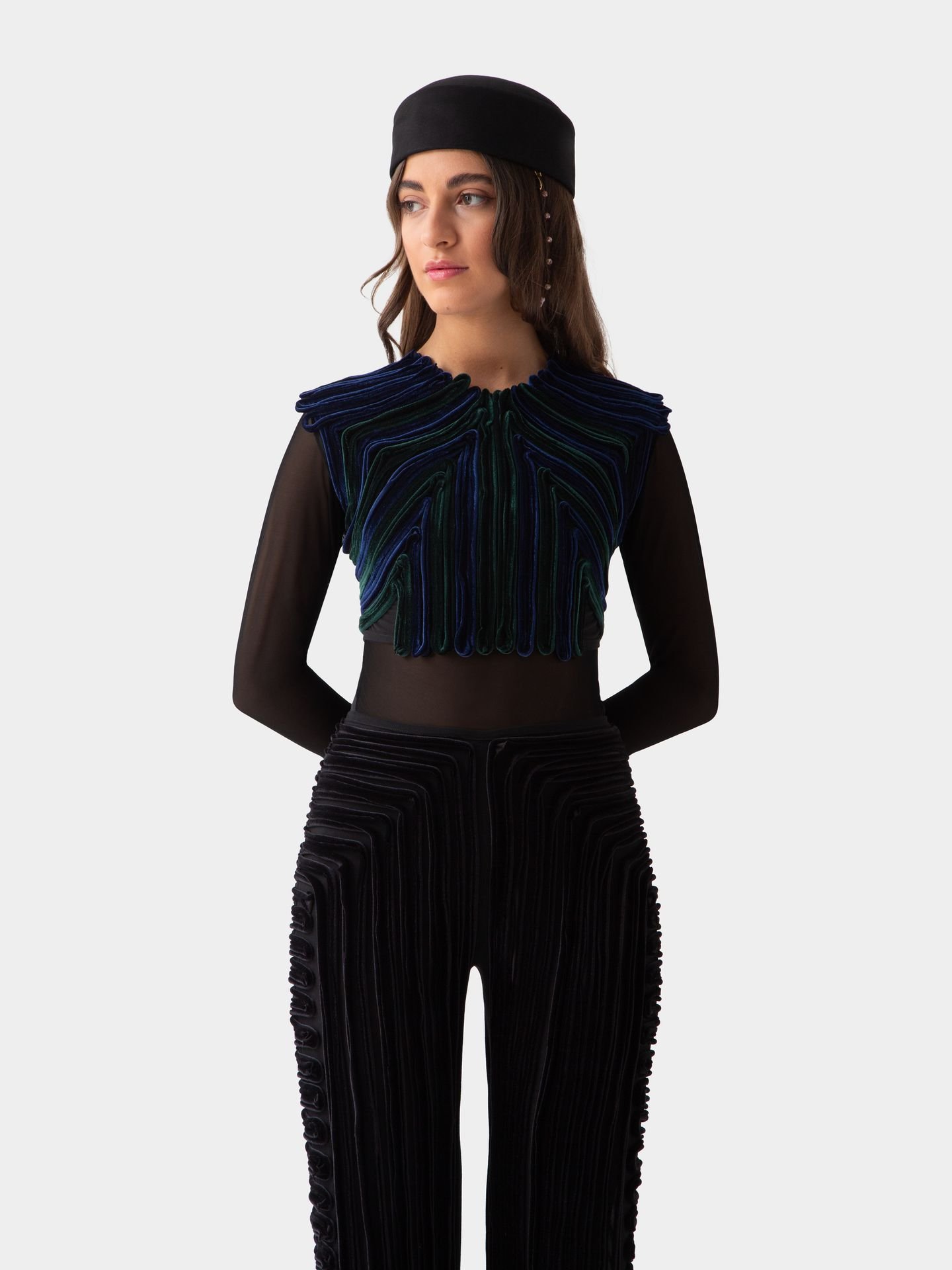کراپ تاپ مشکی Echo velvet
