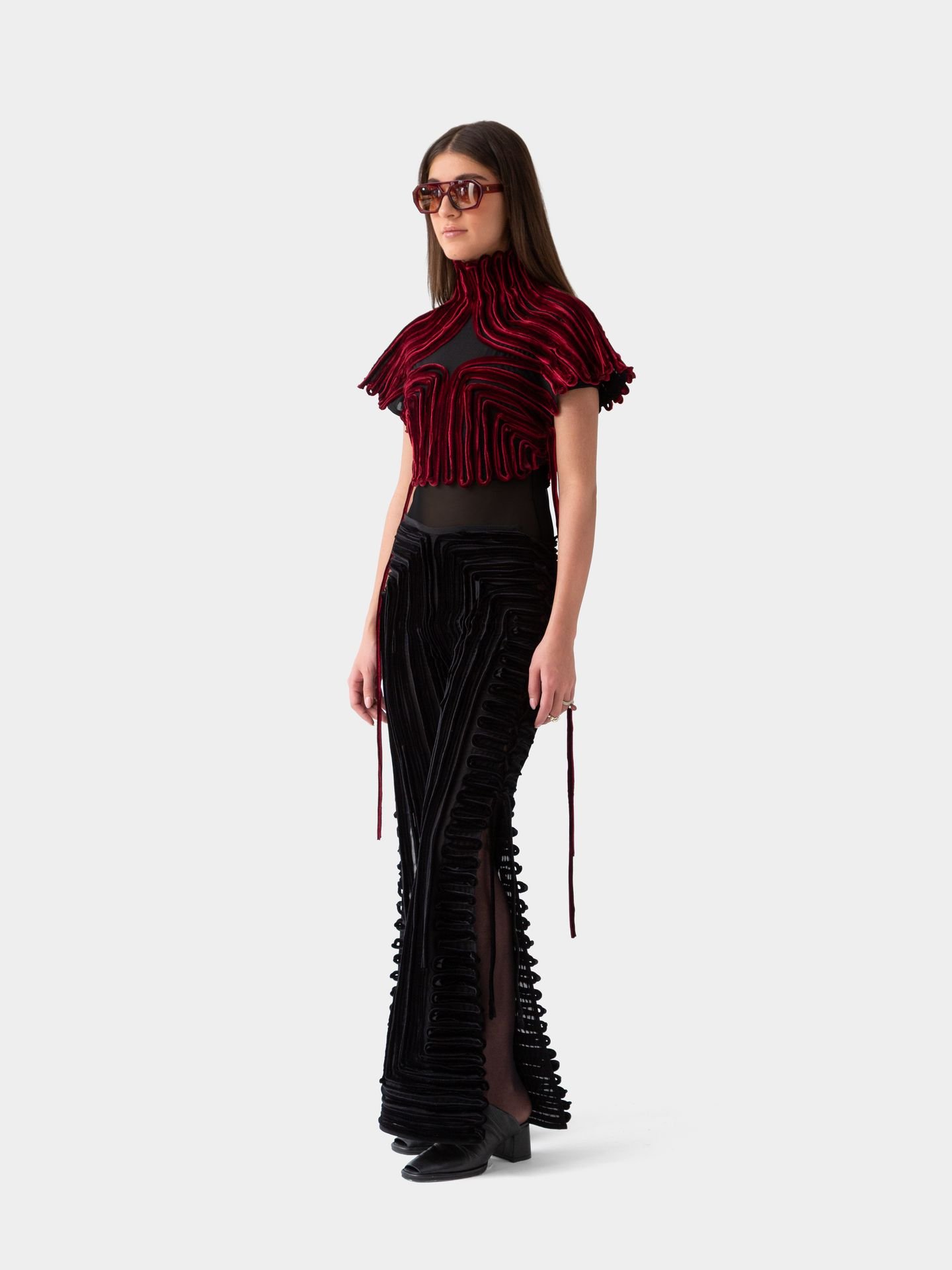 شلوار بند دار مشکی Enigma velvet