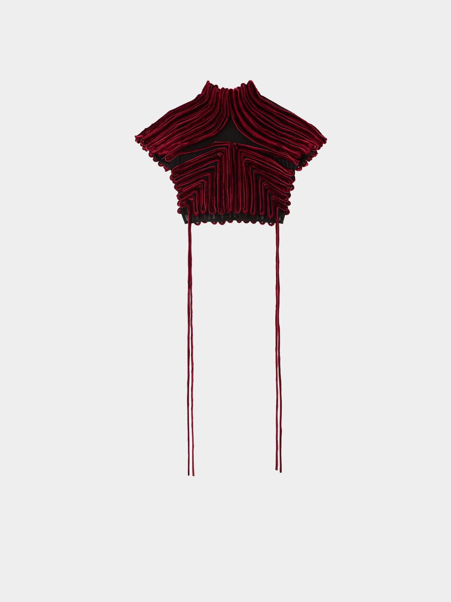 کراپ تاپ مخملی قرمز  Evangeline velvet 2 