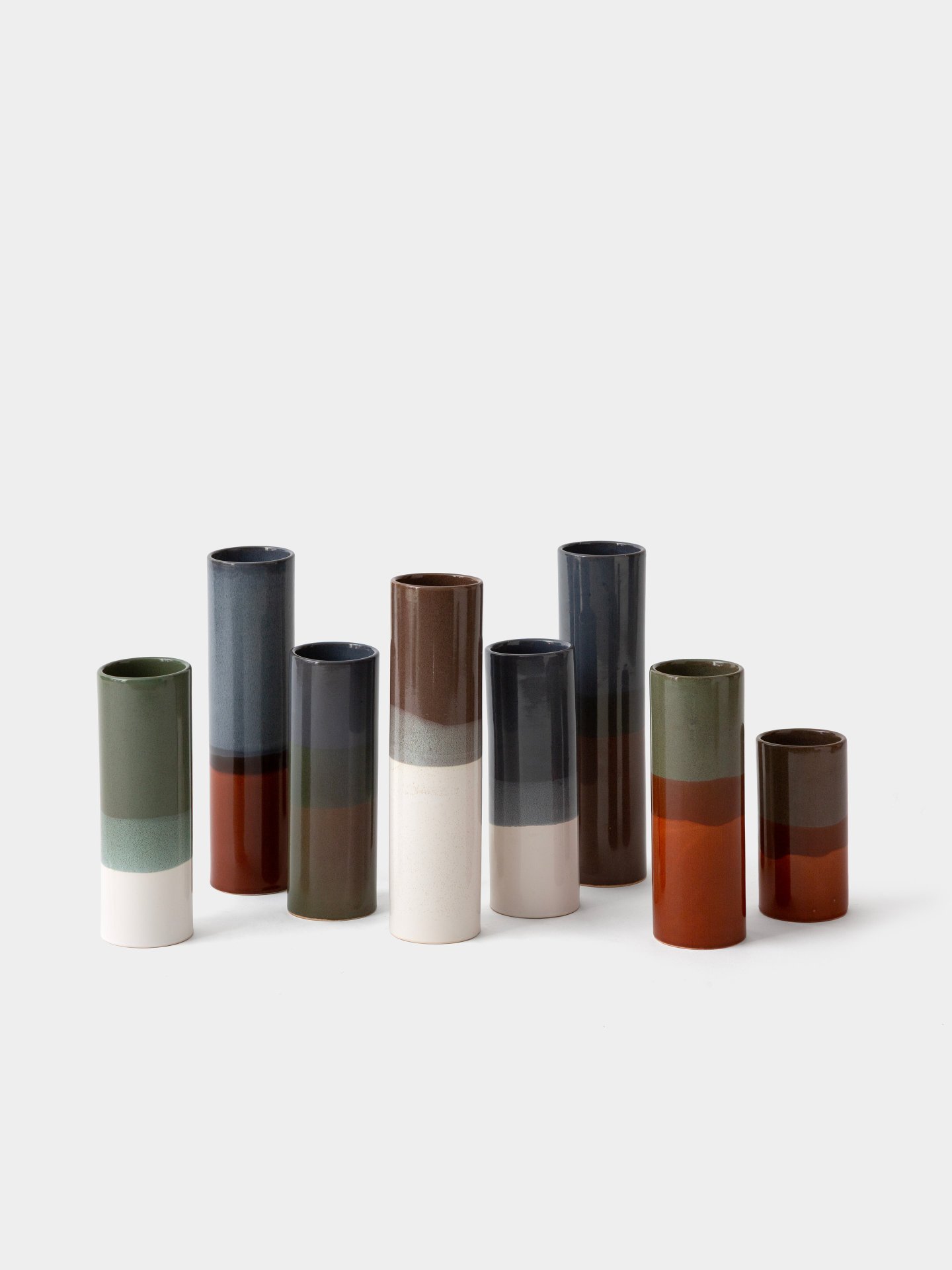 گلدان سرامیکی استوانه امبر طرح ۵