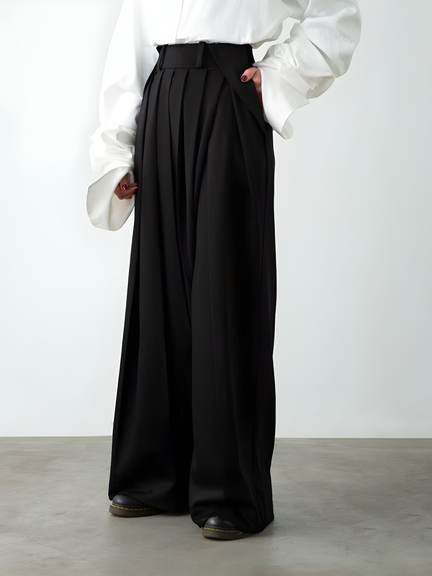 شلوار زنانه نخ و پلی استر Side pleated
