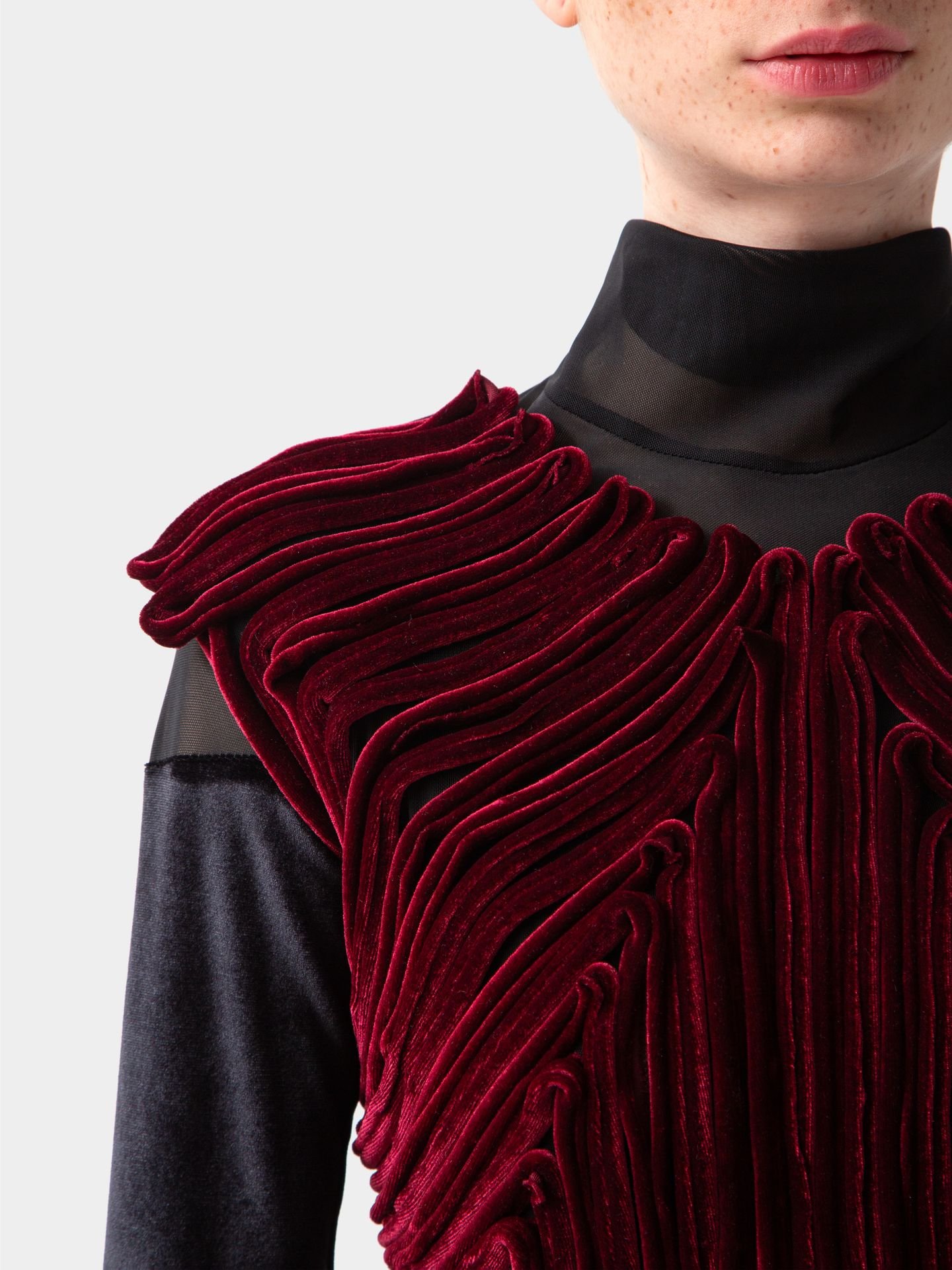 کراپ تاپ زرشکی Echo velvet