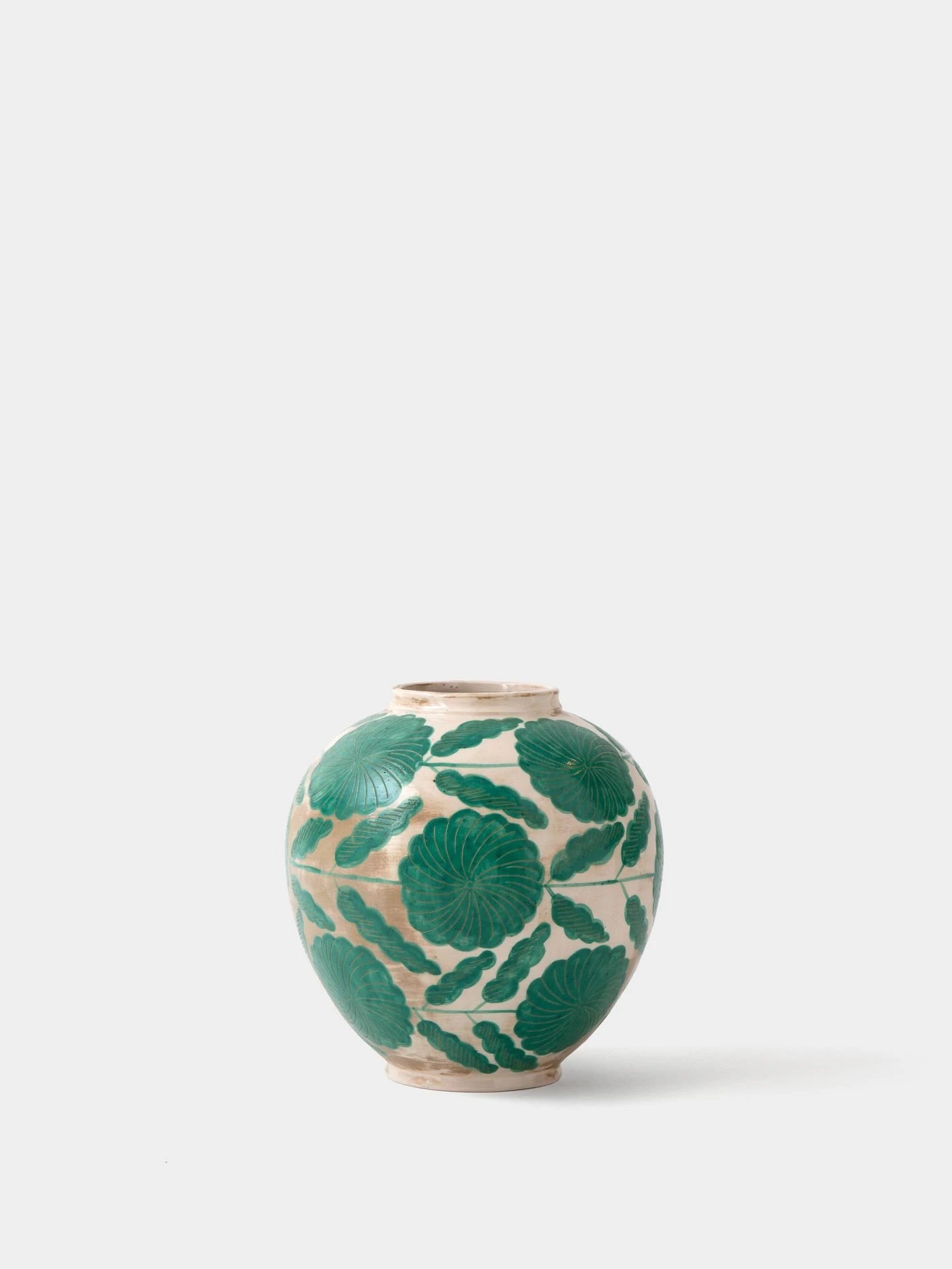 گلدان  لعاب و گل رس میخک سبز