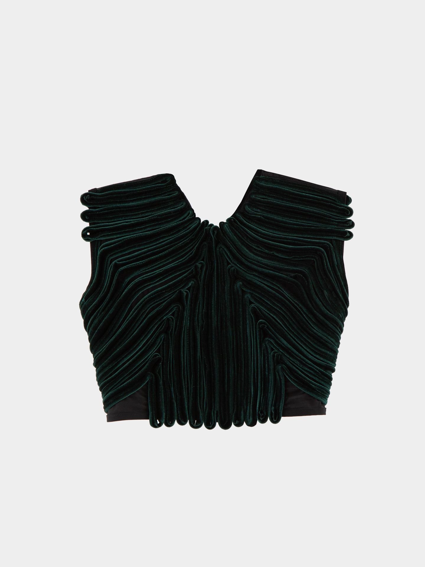 کراپ تاپ سبز زمردی echo velvet