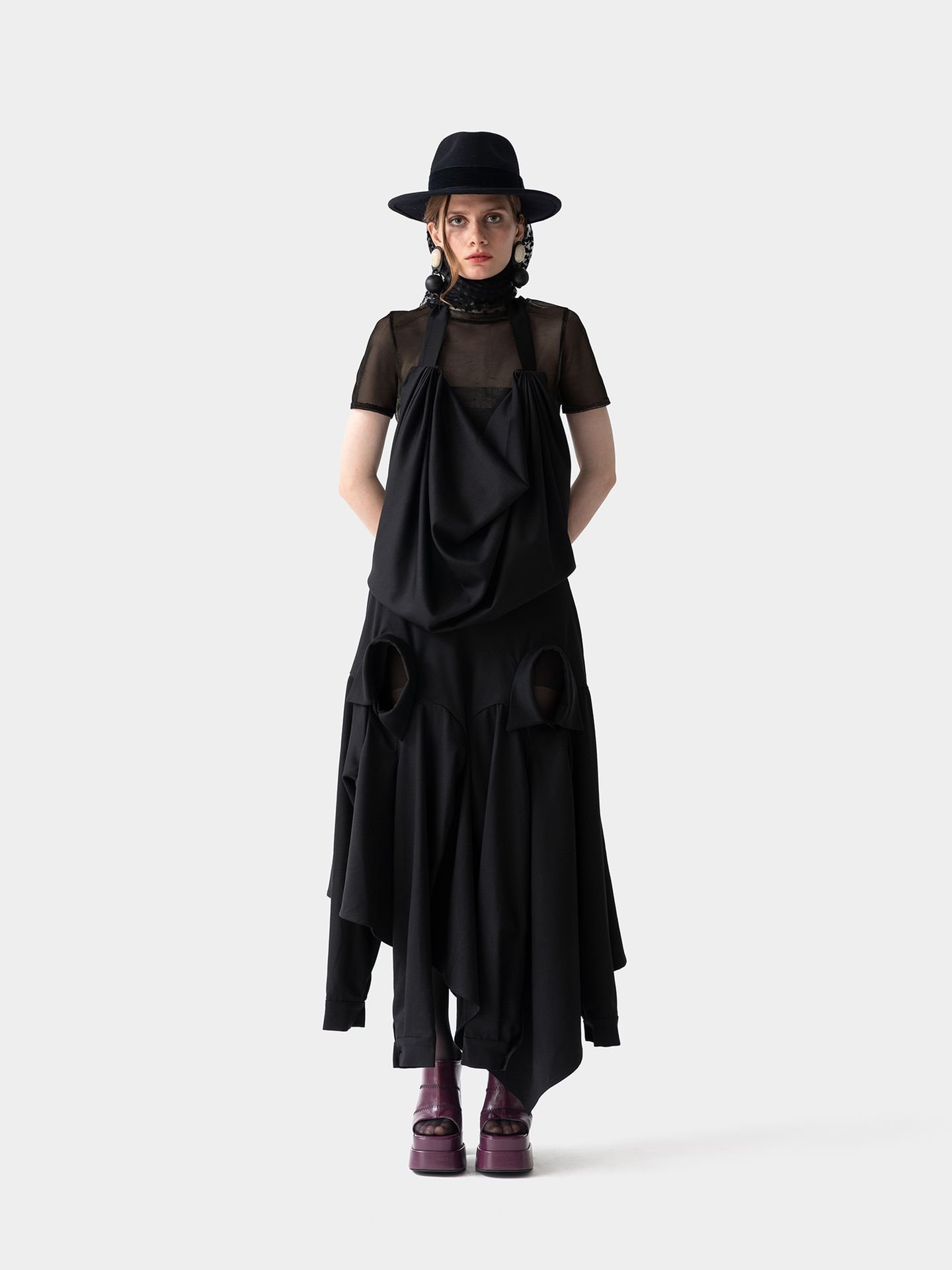 پیراهن زنانه نخ و پلی استر پشت باز