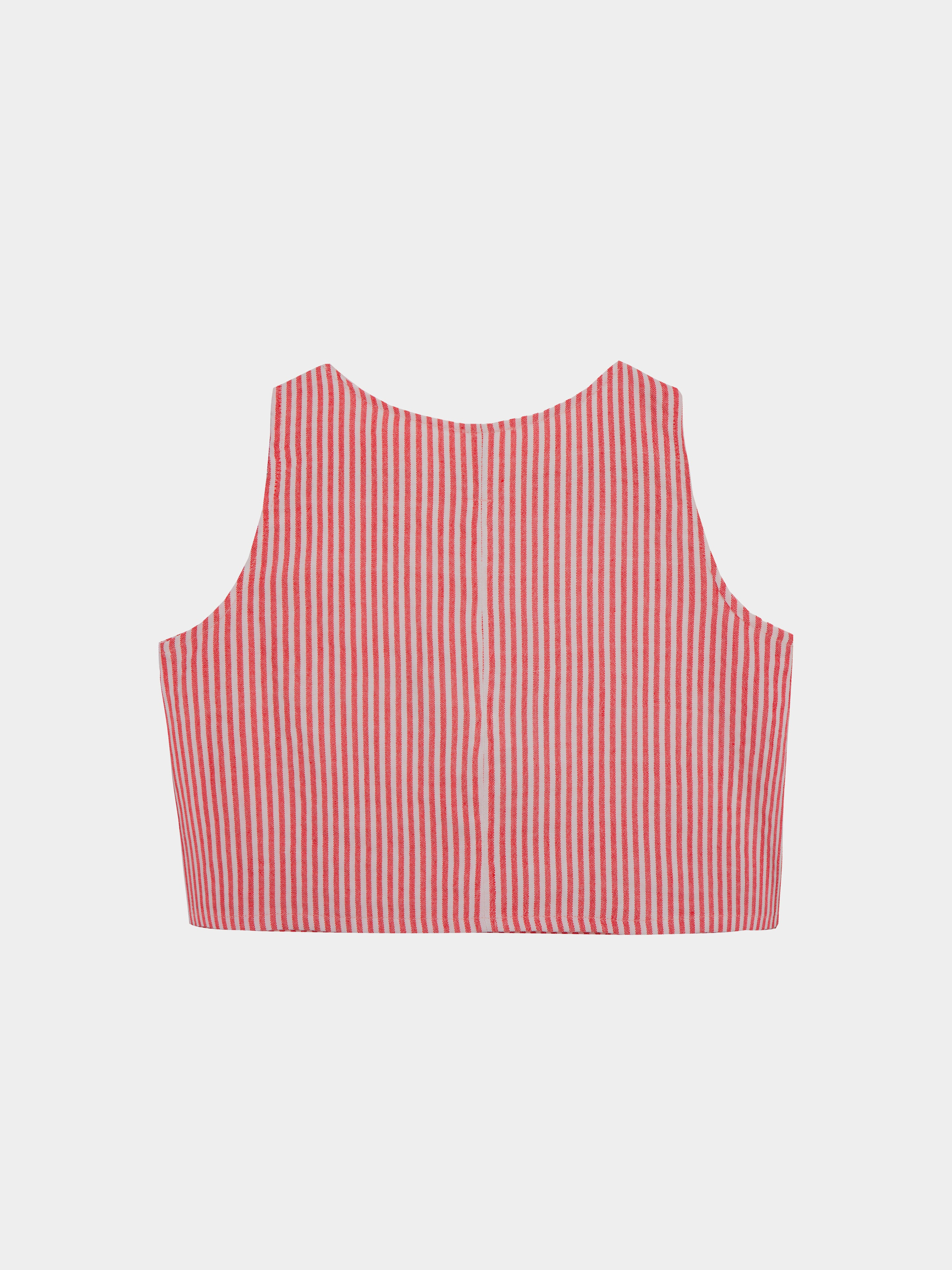 ست تاپ و شلوارک راه راه صورتی