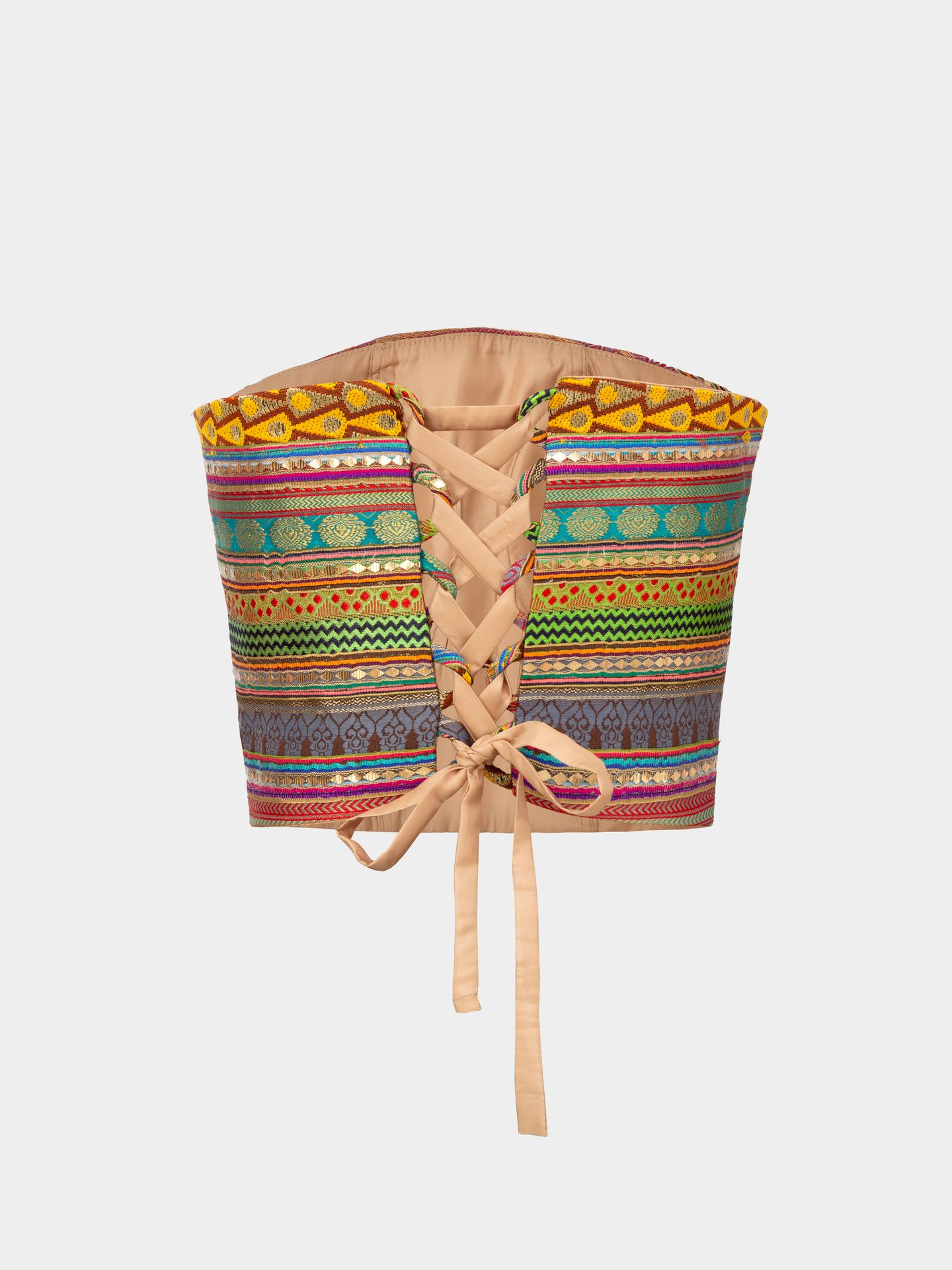  تاپ دکلته تافته رنگی