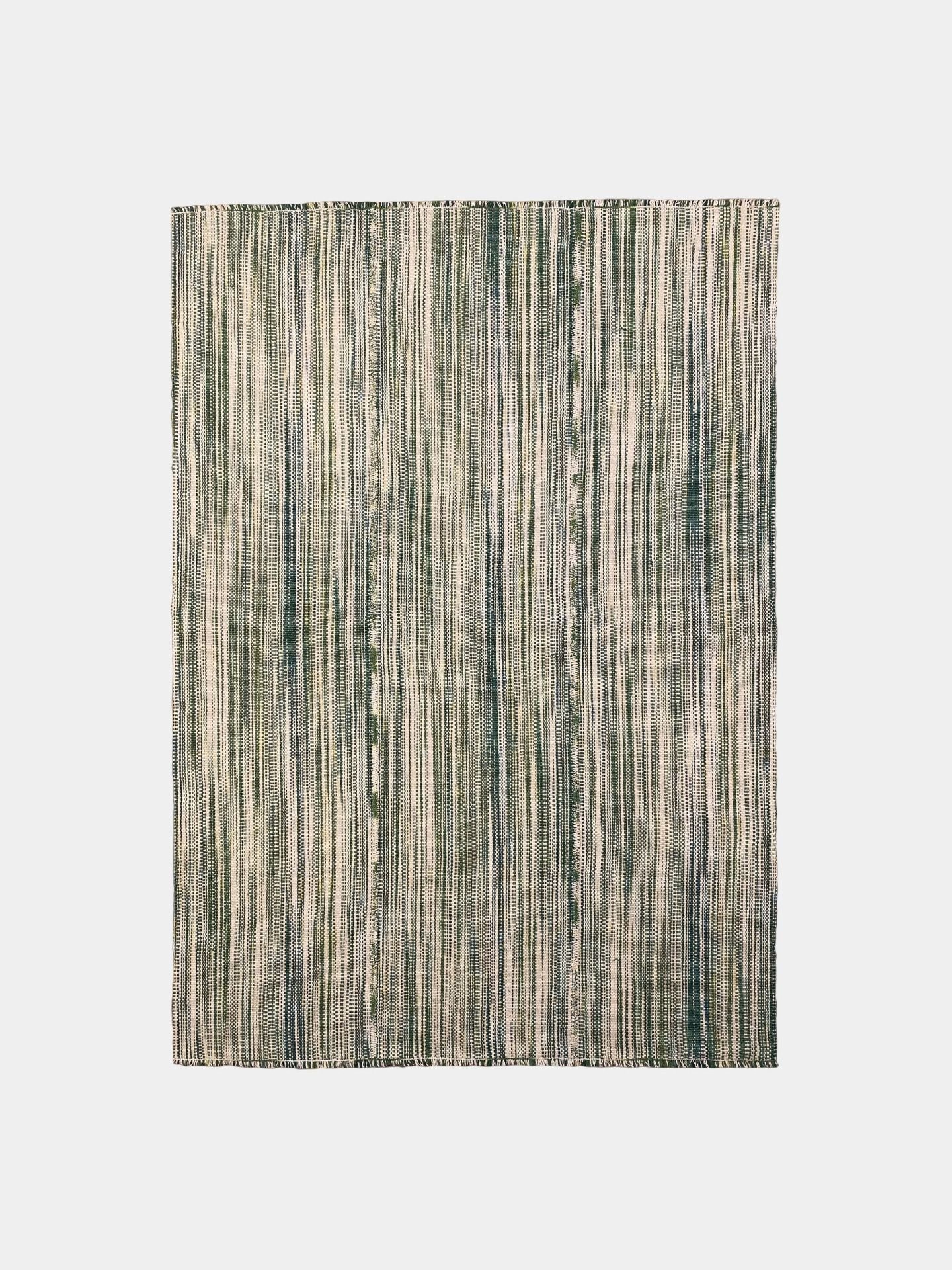 گلیم  پشم سبز سفید