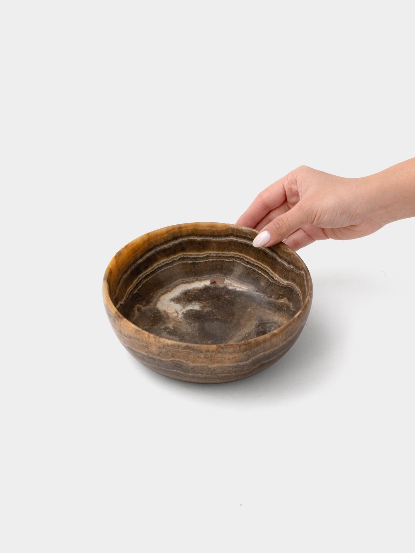 کاسه مرمر قهوه ای مواج