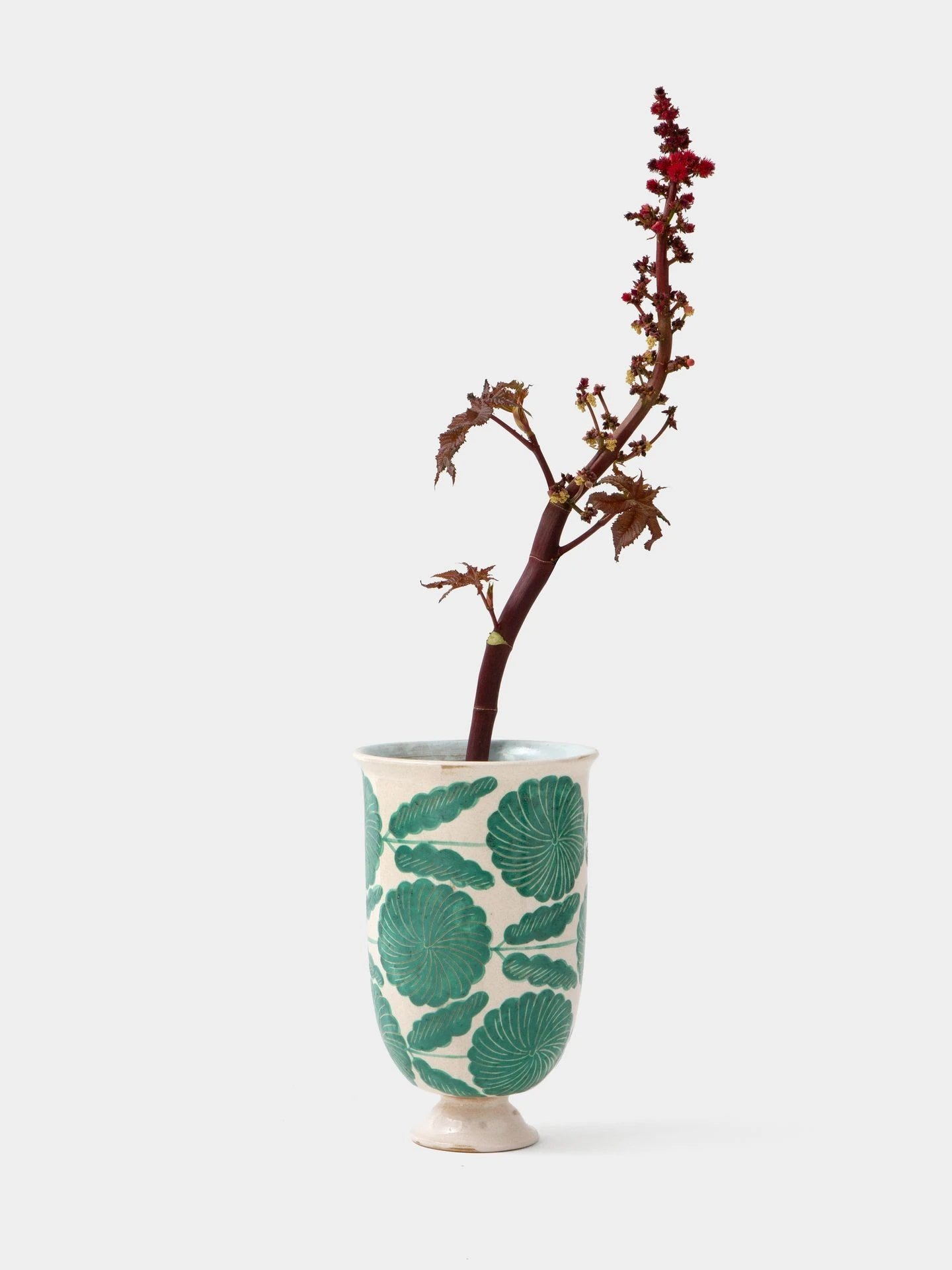 گلدان پایه دار  کوکب فیروزه ای