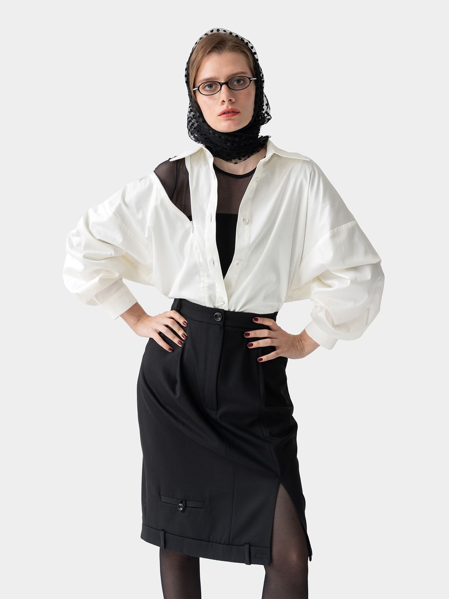 دامن زنانه نخ و پلی استر  مشکی