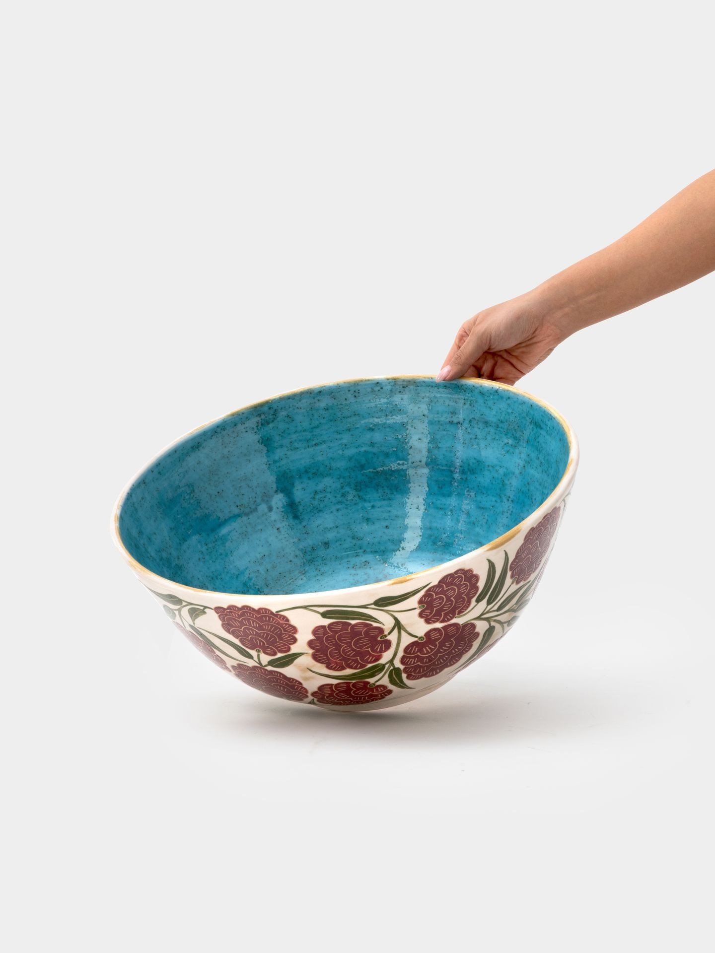 کاسه لعابدار میخک زرشکی