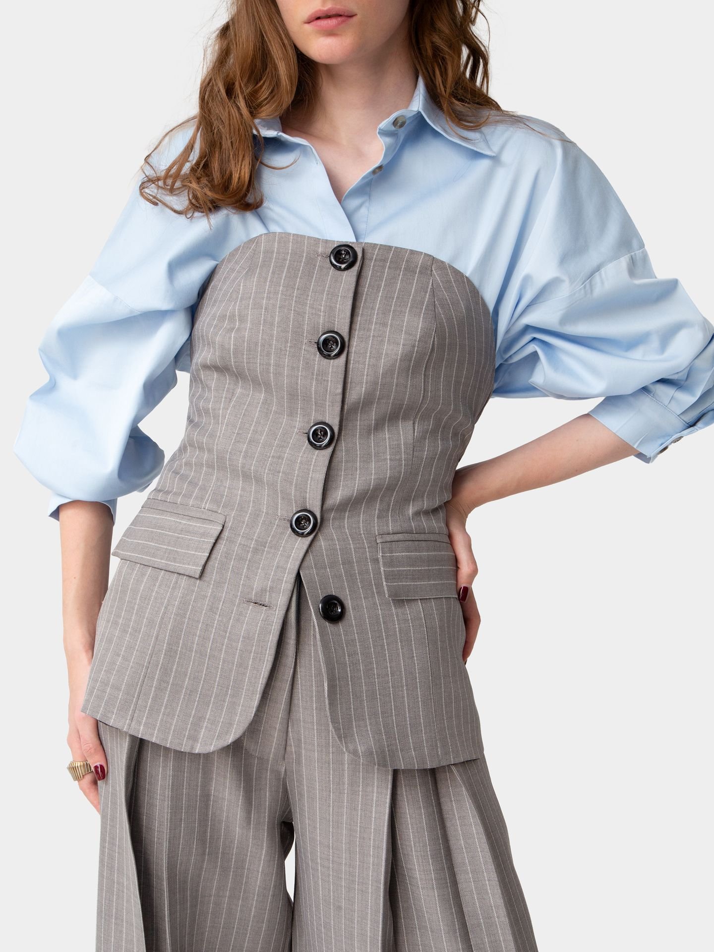 ست تاپ شلوار خاکستری