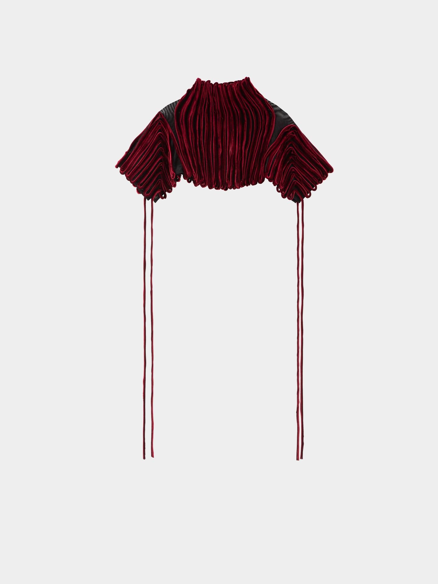 کراپ تاپ مخملی قرمز  Evangeline velvet 2 