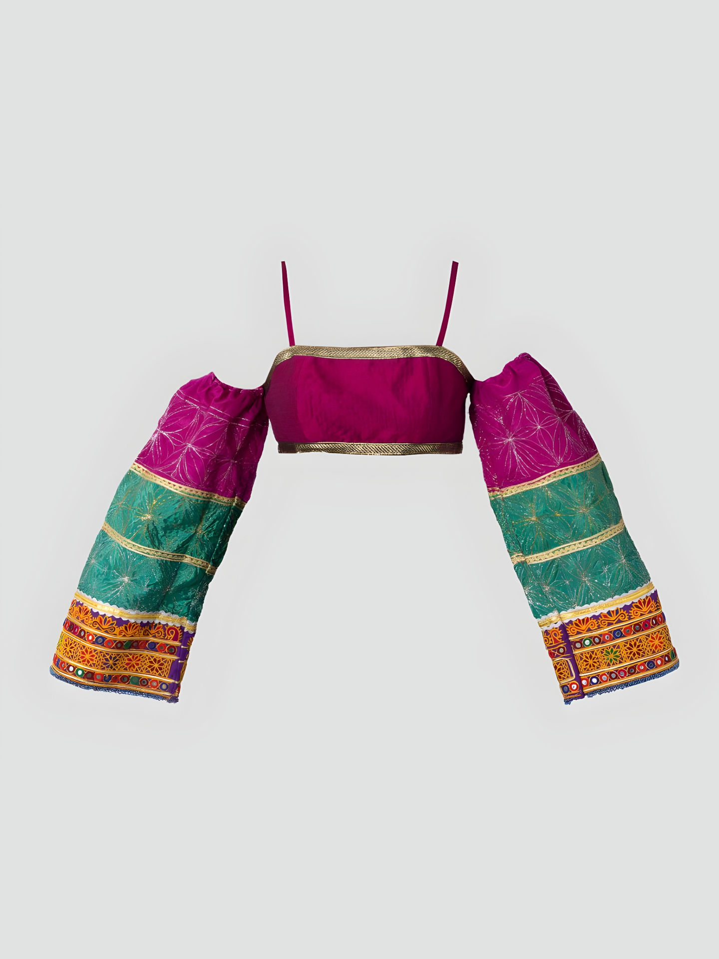 تاپ زنانه کوتاه تافته منجوق دوزی کوچی افغان