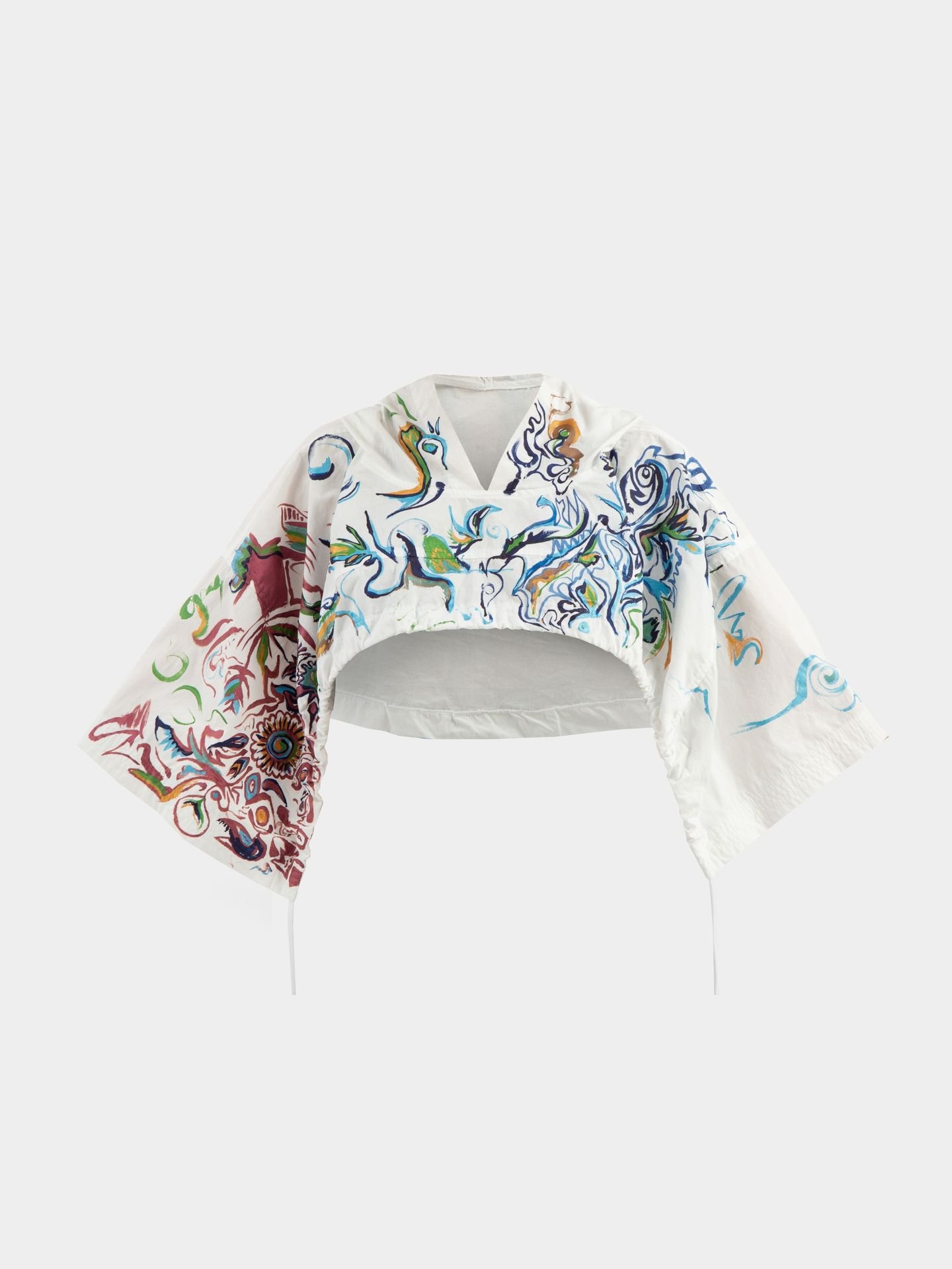 تاپ زنانه پوپلین سفید painted Cumulus