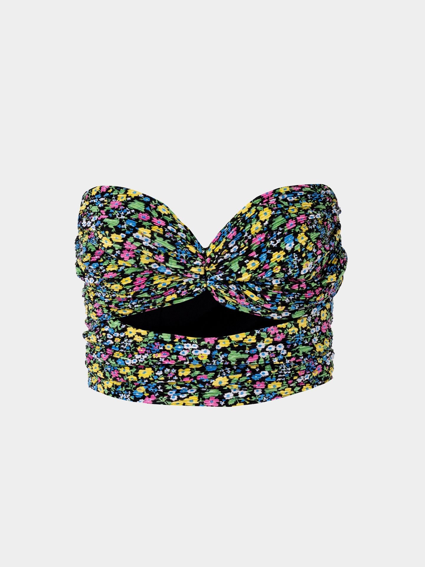 تاپ زنانه دکلته پلیسه گل دار دلربا