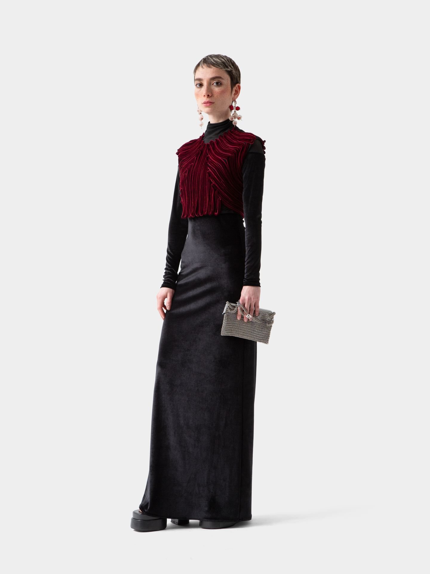 کراپ تاپ زرشکی Echo velvet